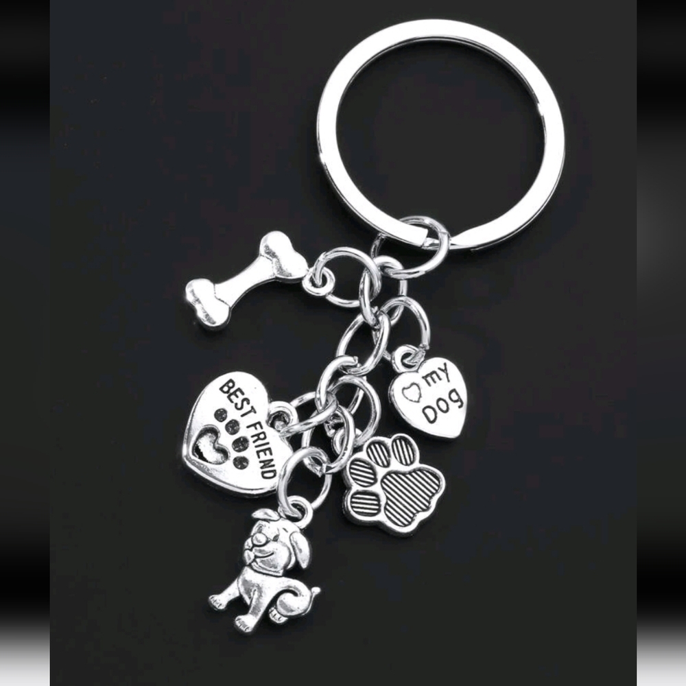 Heart, Dog, Dog Paw, Dog Bone Key Chain